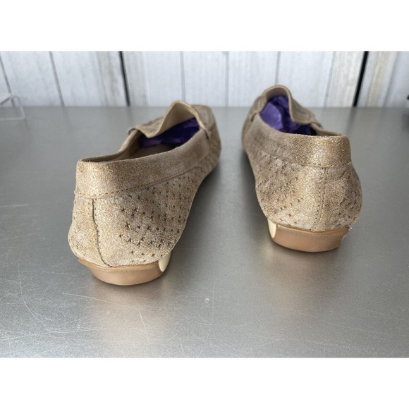 Donald J. Pliner Lula Loafer Oxford Shoe Bronze Gold Metallic Slip On Size 6 - Picture 5 of 6